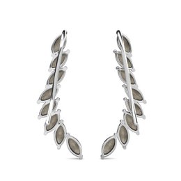 Clematis earrings - Silver and Black