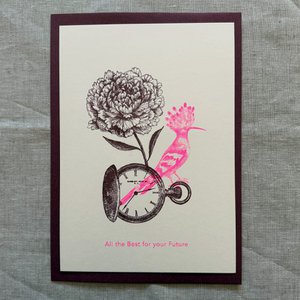 Maxikarte / A5 / Taschenuhr / All the Best for your Future / Gmund Papier