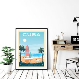 Affiche Vintage Cuba - La Havane Varadero Beach | Poster Ville La Havane Cuba