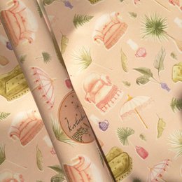 Roze cadeauverpakking | Vintage meubels en exotische planten