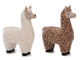 A ceramic money box in the shape of a brown llama. The llama has a soft, fuzzy texture and a playful, whimsical design.