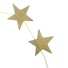 Set biglietti d'auguri Luna-Leena + ghirlanda stelle oro - verticale - L115 cm - oro - carta ecologica - fatto a mano in Nepal
