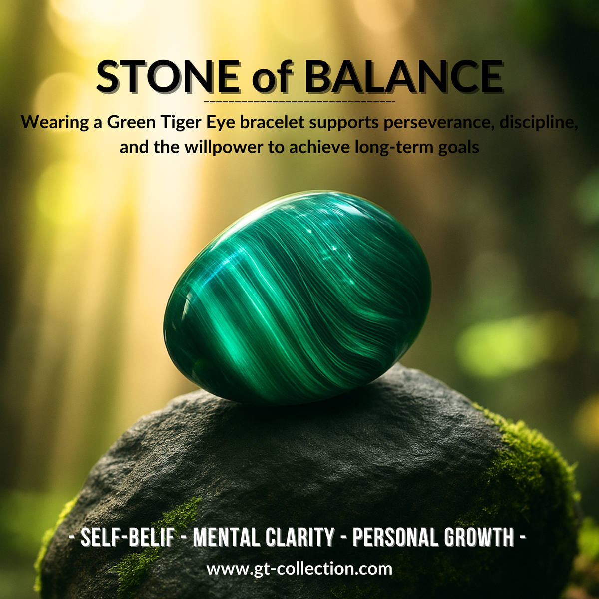 Green Tiger Eye voor heren, zwarte onyx platte kralenarmband
