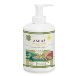Moisturizing hand and body lotion with 88% natural ingredients, including aloe vera and chamomile extracts, for a refreshing and nourishing experience.