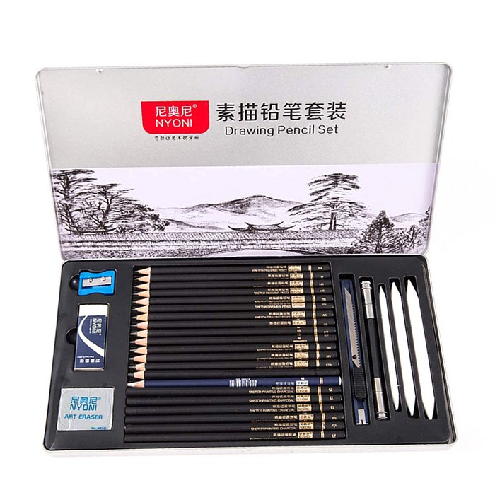 14 Pieces Professional Drawing Sketching Pencils Set