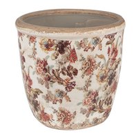 Bloempot Ø 14x13 cm Beige Roze Keramiek Bloemen Bloempot Binnen