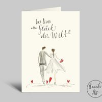 Wedding card | Wedding congratulations card with saying | Folding card + envelope