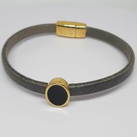 Semplice enamel oval slider 24K gold plated