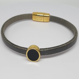 Ovaler Schieber aus Semplice-Emaille, 24 Karat vergoldet