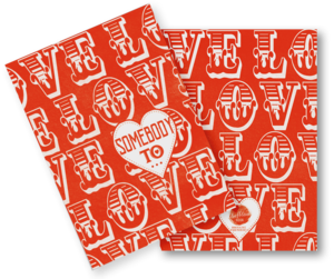 Postcard (folding card with envelope) "Swinging Valentine"