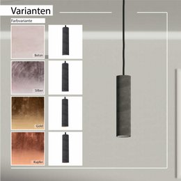 Lampa wisząca "Nara27" betonowa lampa GU10 Srebrny Czarny