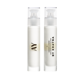 A white cream product with the text "AY1 ANTI-AGING CORNFLOWER" on the packaging. The product appears to be a skincare or cosmetic item.