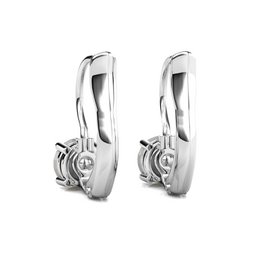 Round Earrings - Silver and Crystal