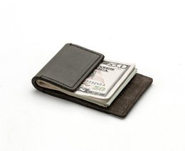 Leather money clip with integrated card holder
