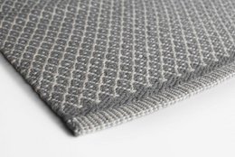  Gray rhombe patterned area rug available in multiple sizes, made of durable material suitable for high-traffic areas.