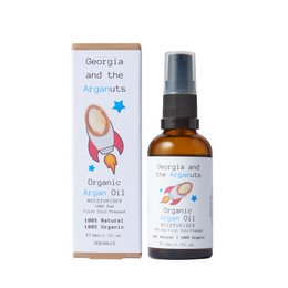 Organic argan oil moisturizer for children, with a colorful, playful design. Suitable for sensitive skin.