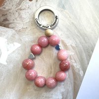 Keychain protective stone Rhodochrosite / love