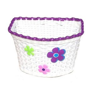 Bicycle basket for children's bicycle, white
