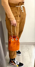 Sac Seau VELOURS ORANGE SANGUINE