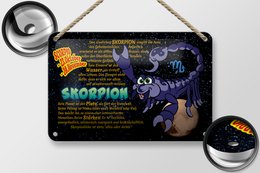 Tin Sign Zodiac Sign 18x12cm Scorpio Planet Strength Decoration