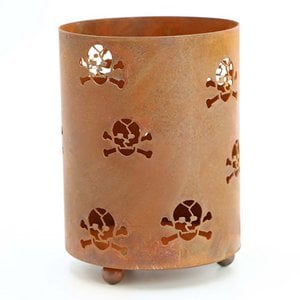 Lantaarn met schedel | Theelicht tafeldecoratie kandelaar | Punk metalen gotische decoratie