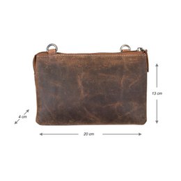 Skuldertaske I 3 farver Buffalo Læder - Festivaltaske - Lædertaske Lille - Crossbody taske til kvinder Læder - Str. L