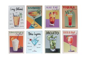 Wandbord Cocktails a8 metaal