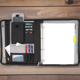 Læder skriveetui A4 - Konferencemappe - Dokumentmappe A4 - Tablet-sleeve & Laptop-sleeve - Aftageligt ringbind