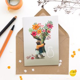 Greeting card Bloemenbeer
