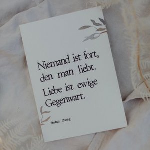 Stamped Postcard "Liebe ist ewige Gegenwart"