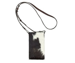 Phone Pouch Suki cell phone bag leather fur Sherpa