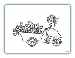 Wiederfärbbares Tischset Bakfiets Tulpen