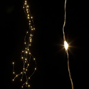 LED-bundel Mini 66 LED, L120cm, 6 strings, transformator IP44, draad, zilver, buitenzijde