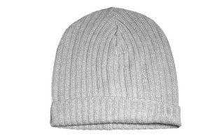 Gray wool and acrylic beanie