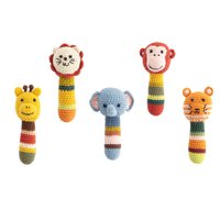 Crochet Animal Rattles Jungle Assorted 5 designs
