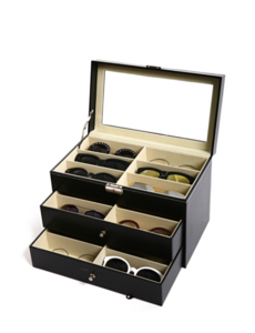 Flex - Brillenbox groß 18 Gläser mit Schloss