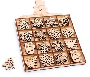 Kerstboom Ornament Sneeuwpop Box | Kerstmis | Hout