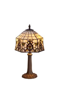 Kleine rubberen tafelvoet met Tiffany-scherm diameter 20 cm Hexa-serie LG242800P