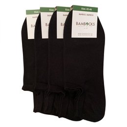 Calzini Bambocks Bamboo No Show Sneaker 4 paia Neri