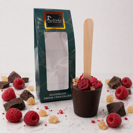 Bâtonnet de chocolat chaud Ritonka | Chocolat noir | Framboises & Gingembre | 60g