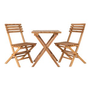 Cuenca Café-Set – Café-Set, 2 Stühle und 1 Tisch, Teak, natur