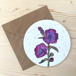 Set van 3 ronde bloemenkaarten