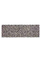 Leopard print runner with neutral tones, suitable for a modern bedroom.