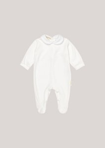 Samt-Strampler - Cremeweiß