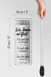 Blechschild Spruch 27x10 cm Glaube an Liebe Wunder und Glück Deko Schild
