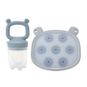 Fruit pacifier Bear with ice cream mold bag Gray Blue