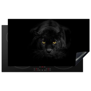 Inductie beschermer - Panter - Dieren - Zwart - Ogen - Kookplaataccessoires - Afdekplaat voor kookplaat - Inductiebeschermer - Inductiemat - Inductieplaat mat - Keuken decoratie