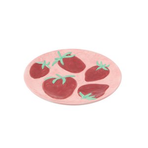 Deco Plate- Strawberries - Pink/ Red- 17,5x17,5x2cm