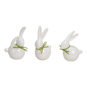 Hase in wit gemaakt van keramische, gesorteerde drievoudige, 11-14 cm