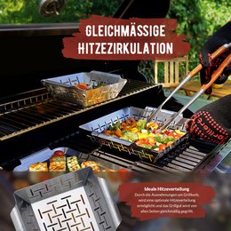 Premium grillkurv og grillskål lavet af rustfrit stål med høj kvalitet